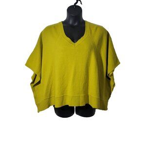 Anne Klein Chartruese Medium Wool Blend Shawl Sweater Pullover Boho Fairy Festiv